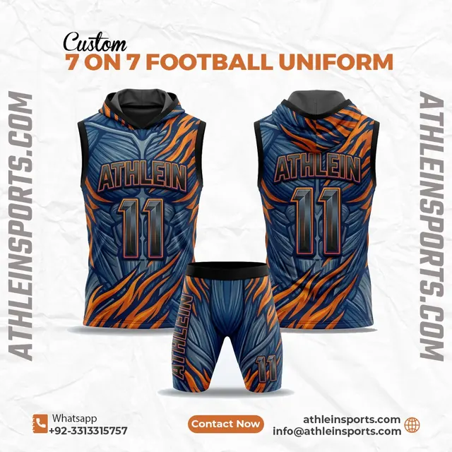 Custom sleeveless 7v7 football uniforms
