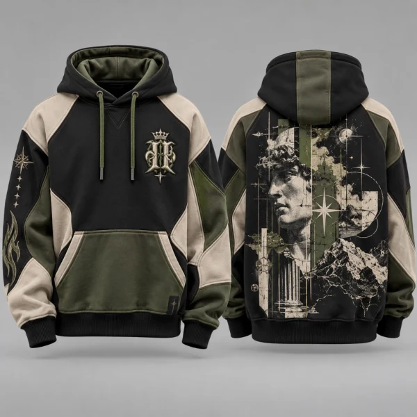 Heavyweight Cut and Sew Streetwear Hoodie - Athlein Sports